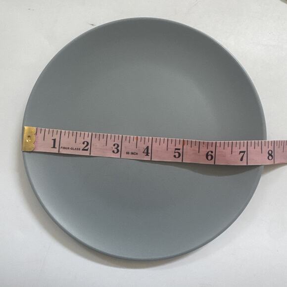 IKEA 12011 Matte Blue Gray Stoneware SET of 3 Salad Side Plates 7 3/4” HTF - Picture 5 of 10